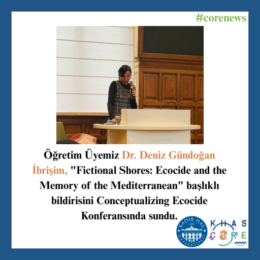 Öğretim Üyemiz Deniz Gündoğan İbrişim, “Fictional Shores: Ecocide and the Memory of the Mediterranean” başlıklı bildirisini Conceptualizing Ecocide Konferansında sundu.