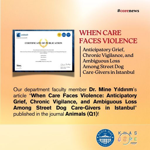 Dr. Mine Yıldırım’s new article has been published in Animals (Q1) journal.